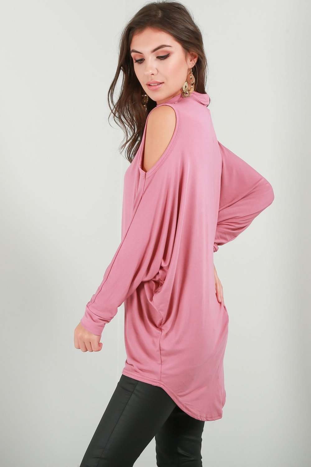Fraya Cold Shoulder Choker Neck Top - bejealous-com