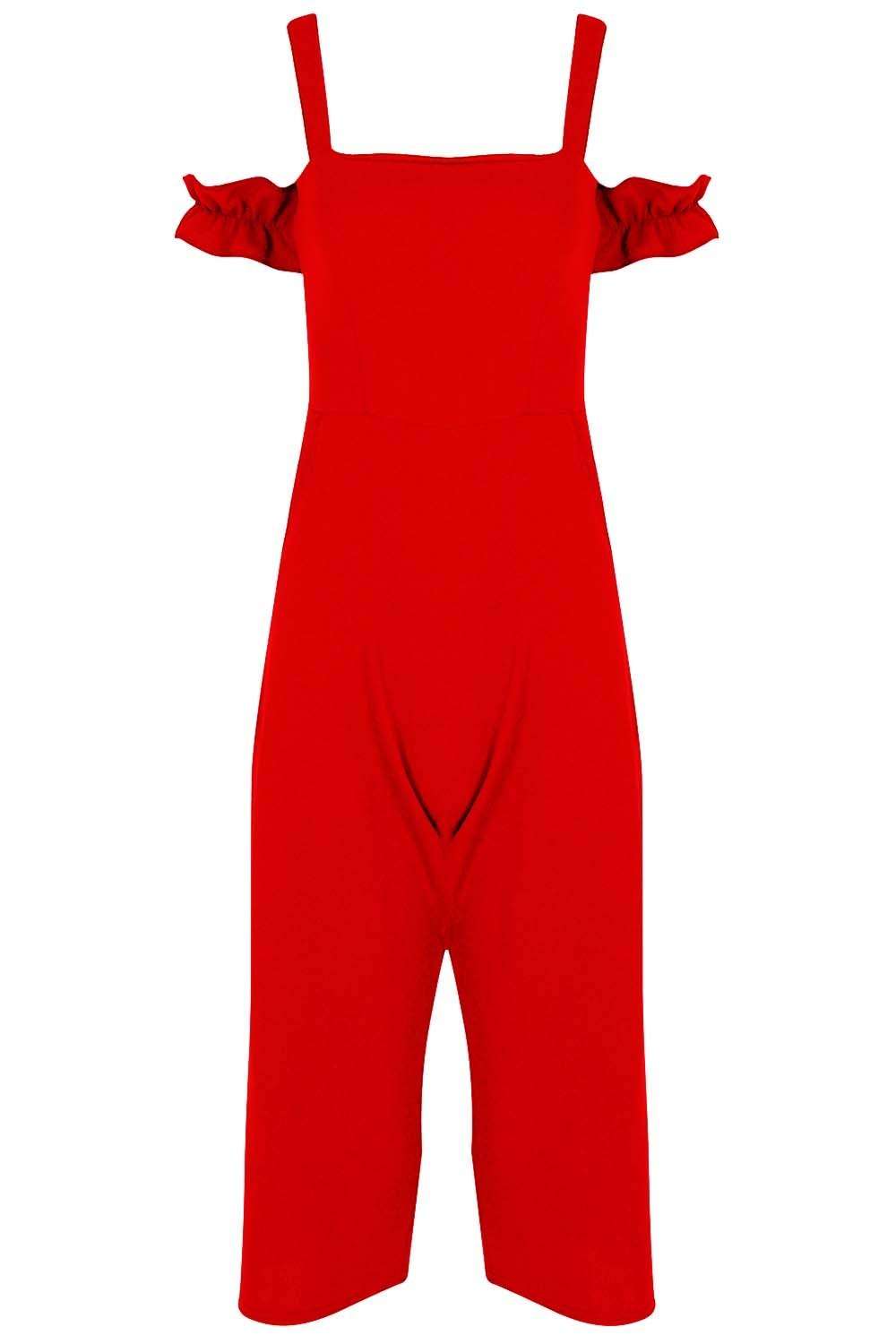 Freya Bardot Culotte Leg Frilly Jumpsuit - bejealous-com