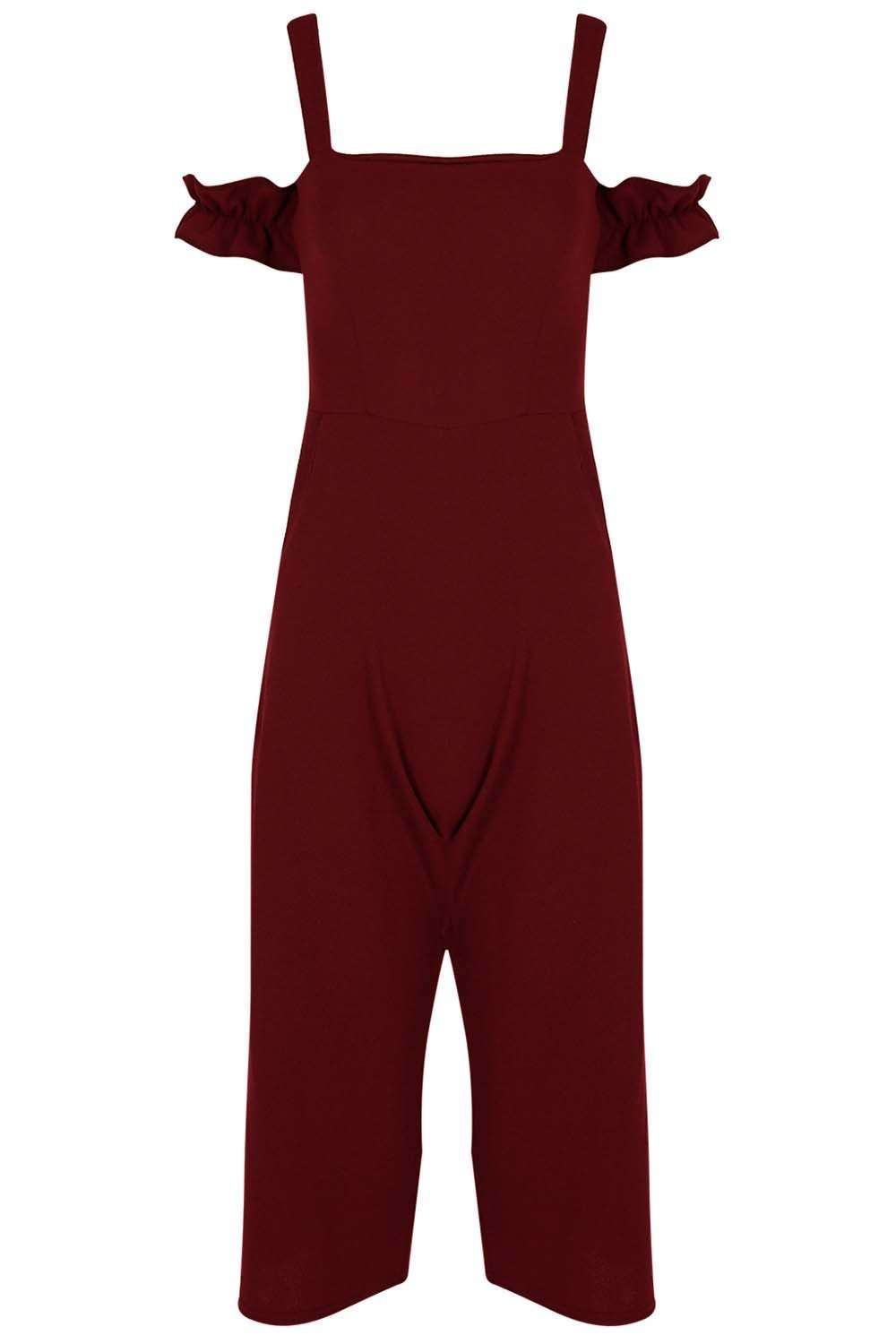 Freya Bardot Culotte Leg Frilly Jumpsuit - bejealous-com