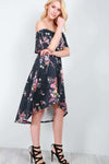 Freya Bardot Floral Dipped Hem Midi Dress - bejealous-com