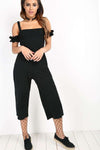 Freya Off Shoulder Cropped Leg Jumpsuit - bejealous-com