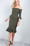 Freya Off Shoulder Frill Sleeve Midi Dress - bejealous-com