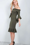 Freya Off Shoulder Frill Sleeve Midi Dress - bejealous-com