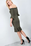 Freya Off Shoulder Frill Sleeve Midi Dress - bejealous-com