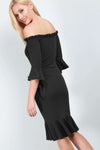 Freya Off Shoulder Frill Sleeve Midi Dress - bejealous-com