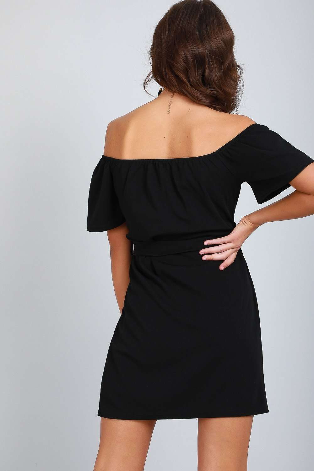 Geena Bardot Button Through Belted Mini Dress - bejealous-com