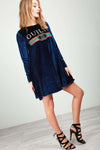 Gemma Long Sleeve Guilty Slogan Swing Dress - bejealous-com