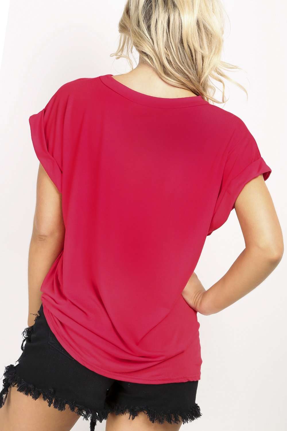 Gemma Roll Sleeve Oversized Bulls Slogan Tshirt - bejealous-com