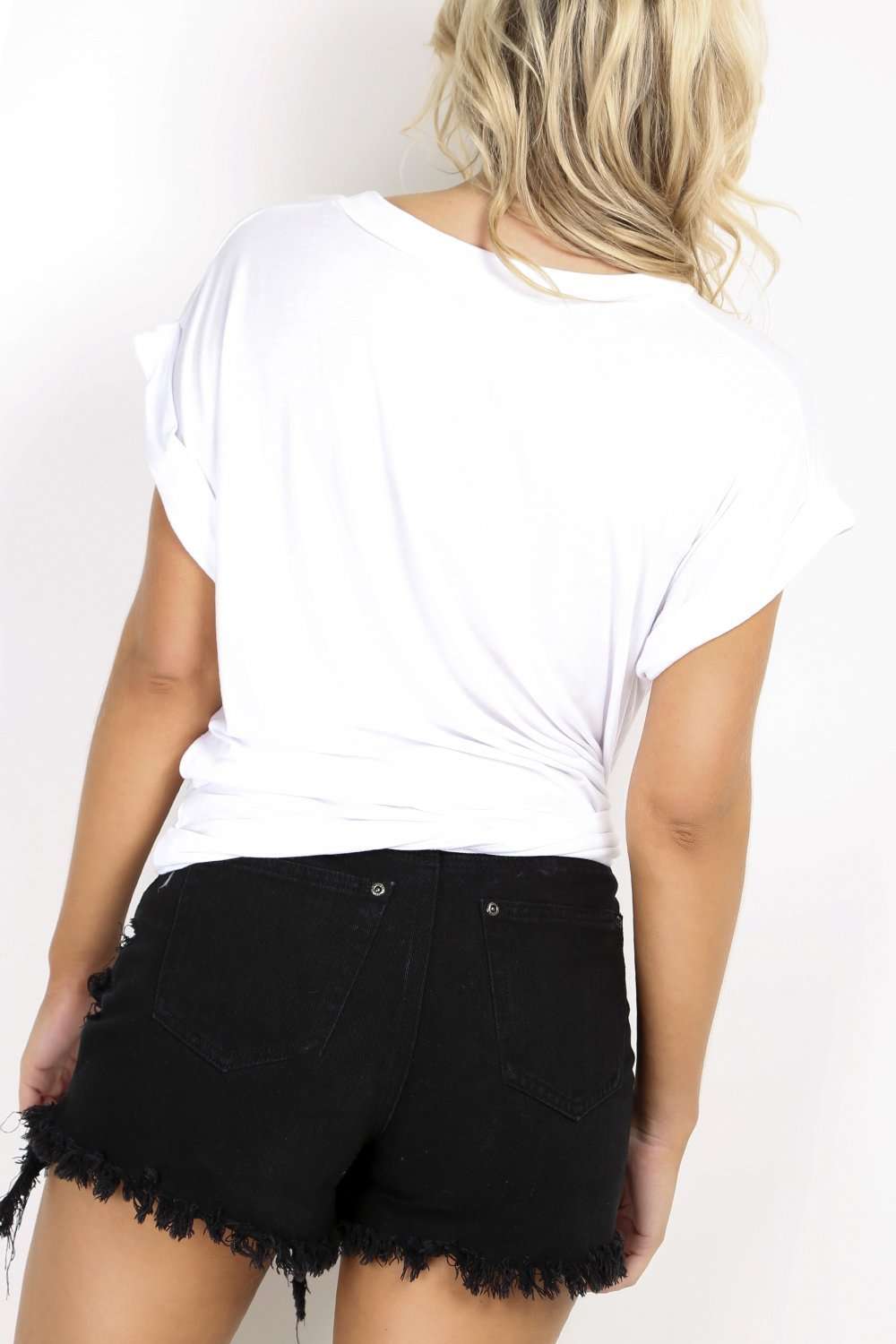 Gemma Roll Sleeve Oversized Bulls Slogan Tshirt - bejealous-com