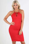 Georgette Lace Up Strappy Midi Dress - bejealous-com