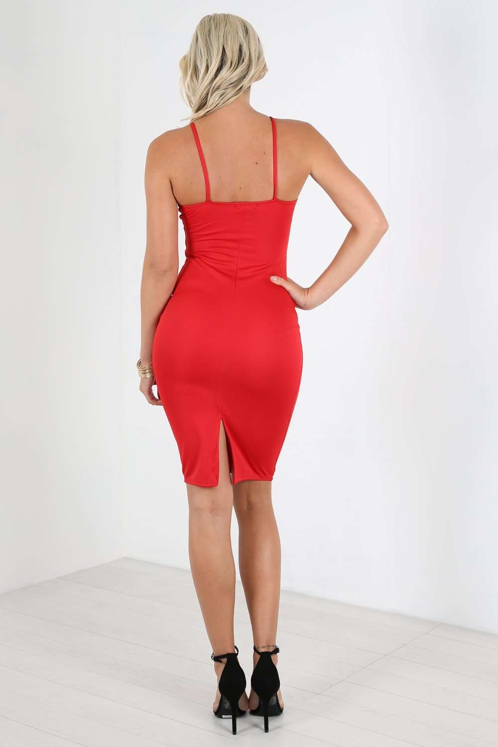 Georgette Lace Up Strappy Midi Dress - bejealous-com