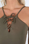 Georgette Lace Up Strappy Midi Dress - bejealous-com