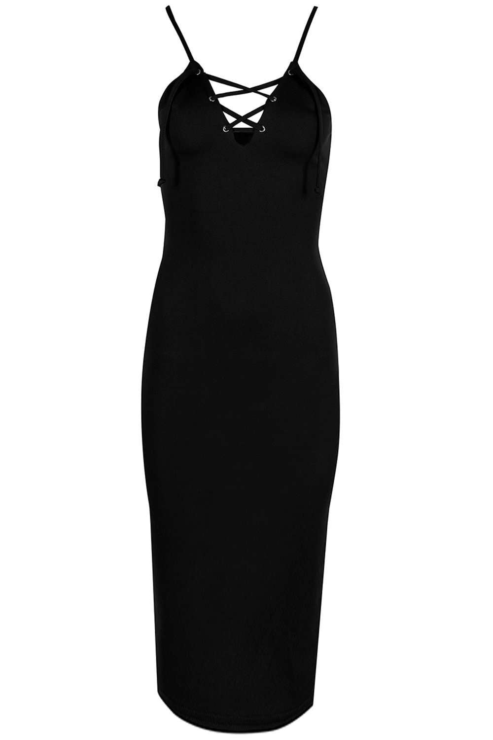 Georgette Lace Up Strappy Midi Dress - bejealous-com