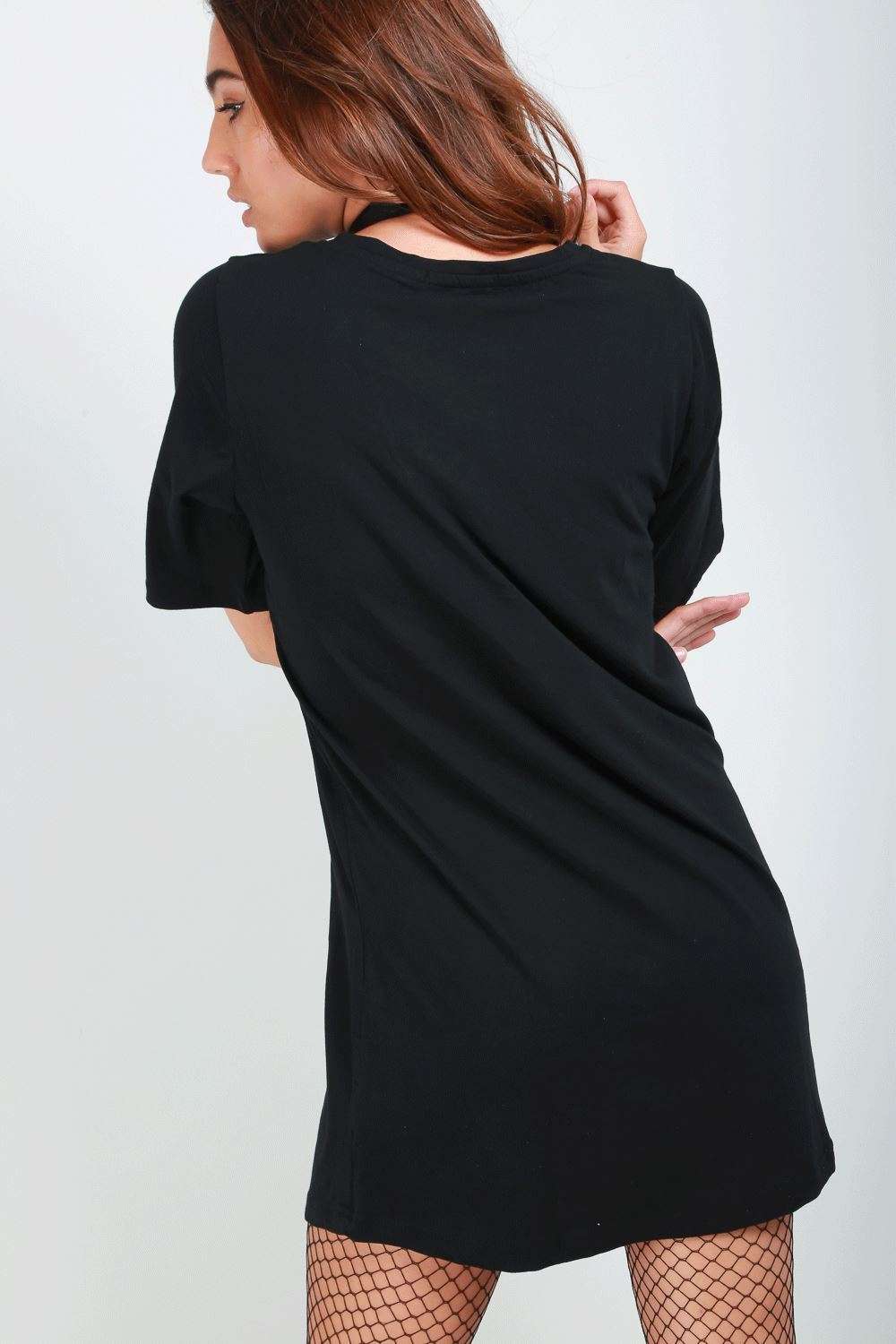 Short Sleeve Oversize Plain Jersey Tshirt Dress - bejealous-com