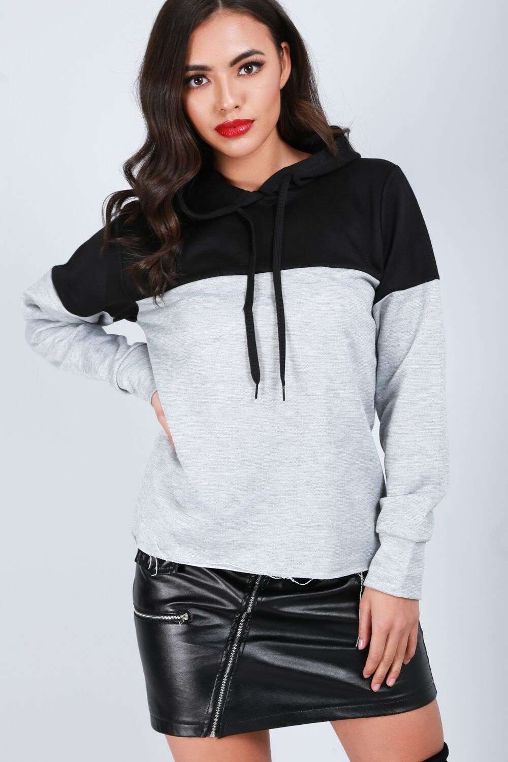 Georja Colour Block Fleece Lined Hoodie - bejealous-com