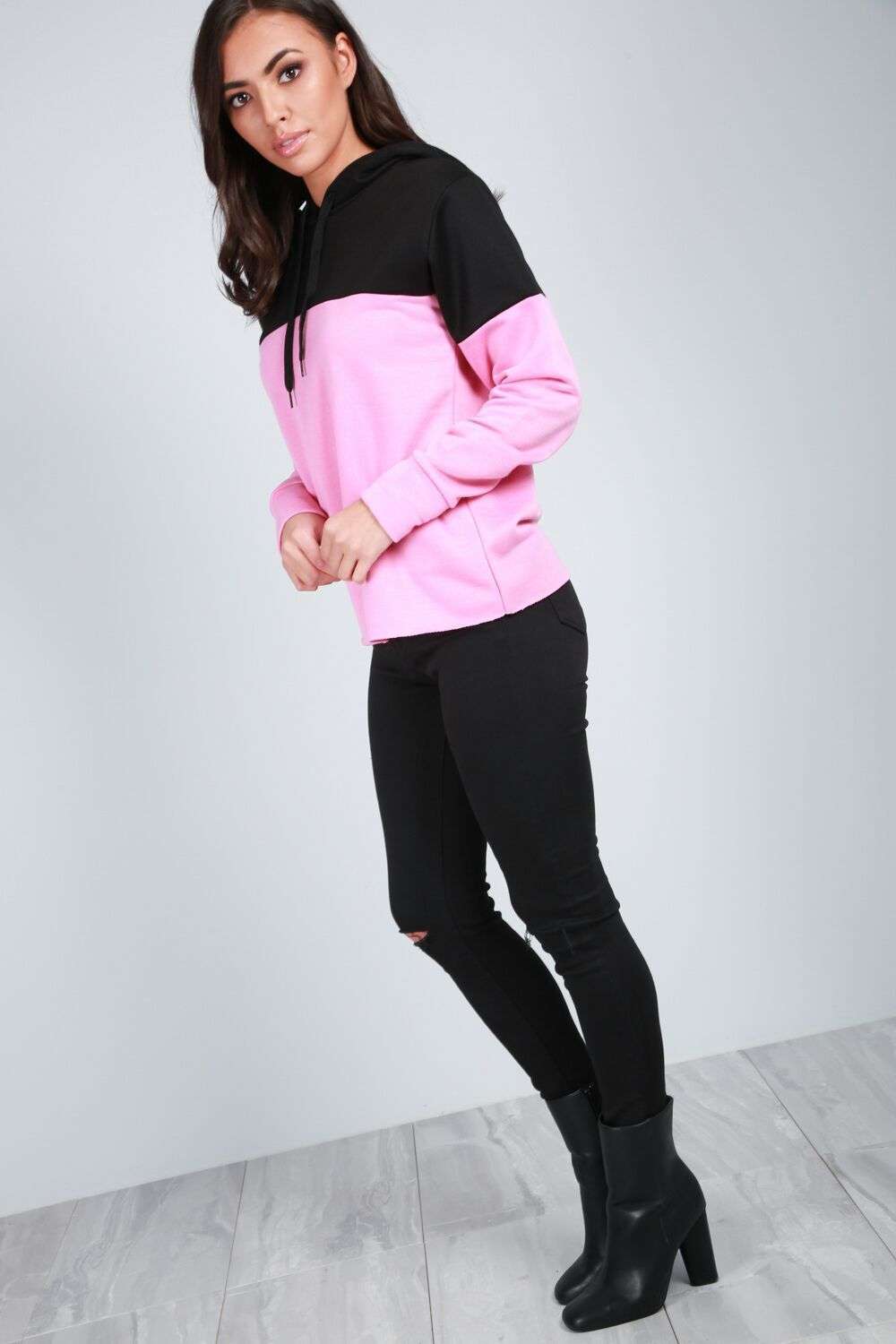Georja Colour Block Hooded Sweatshirt - bejealous-com