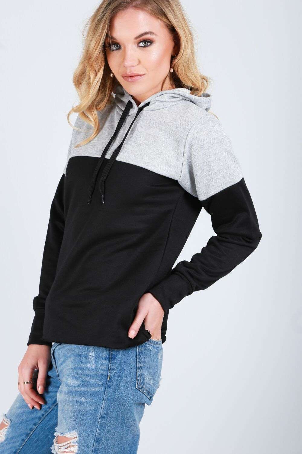Georja Colour Block Hooded Sweatshirt - bejealous-com