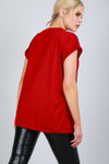 Leopard Graphic Print Red Baggy Tshirt - bejealous-com
