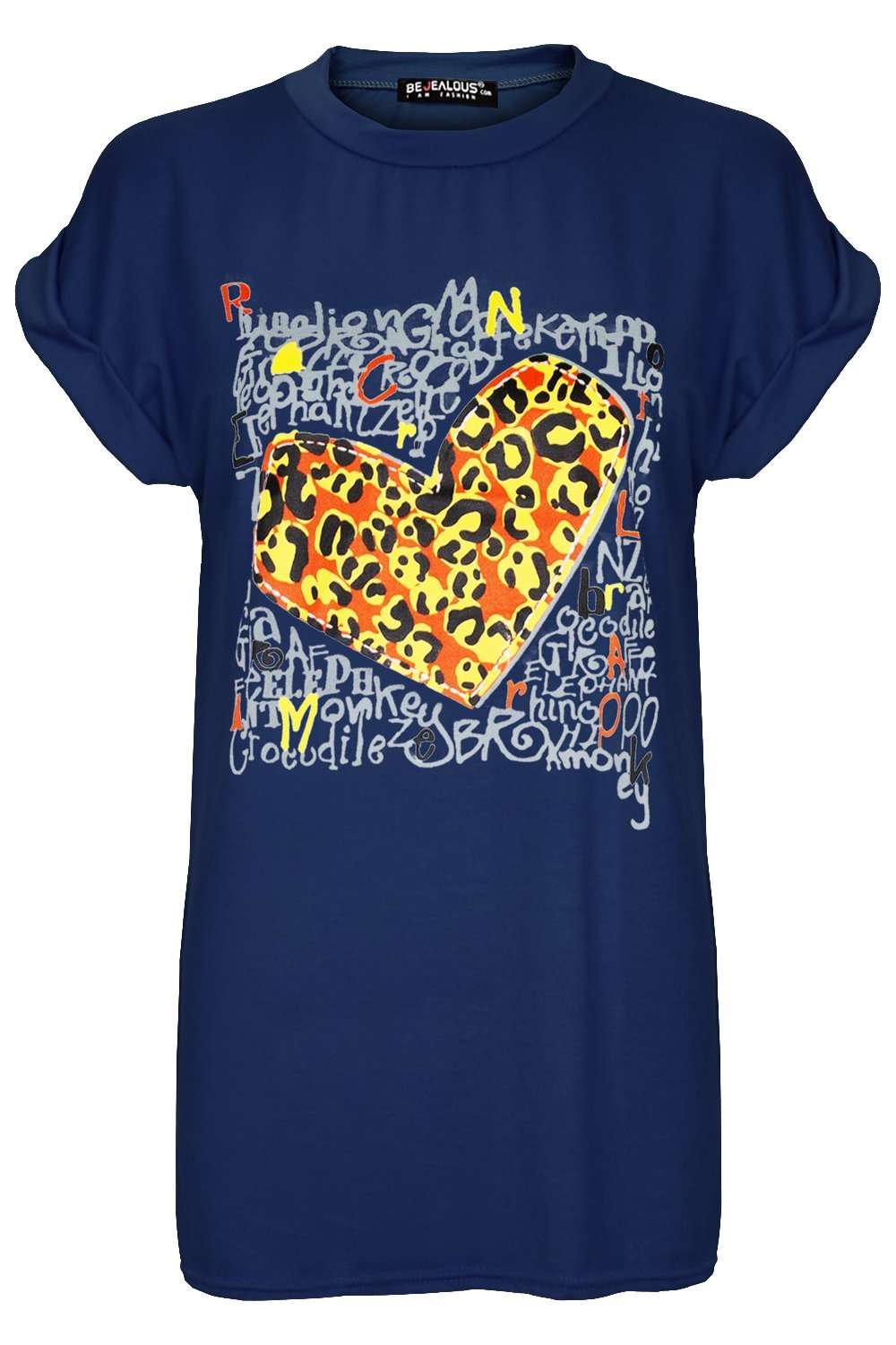 Leopard Graphic Print Red Baggy Tshirt - bejealous-com