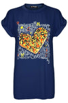 Leopard Graphic Print Red Baggy Tshirt - bejealous-com
