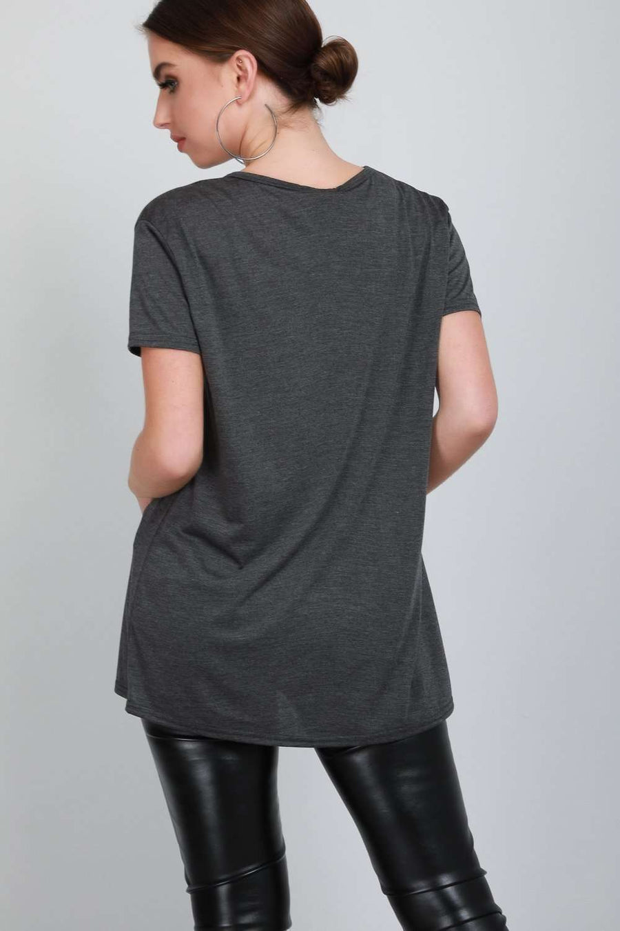 Geraldine Short Sleeve Plain Baggy Jersey Tshirt - bejealous-com