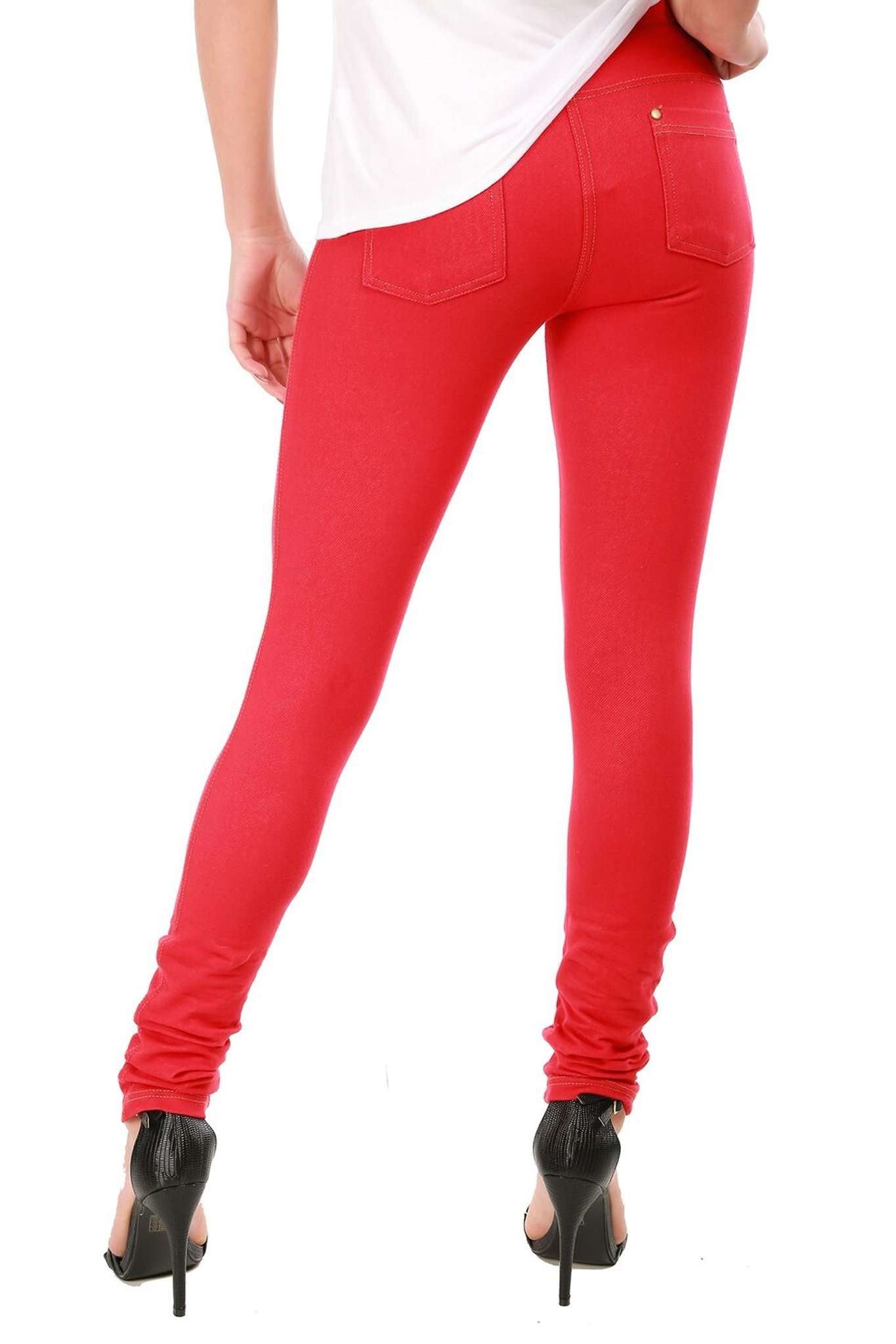 Geraldine Stretch Skinny Fit Plain Denim Jeggings - bejealous-com