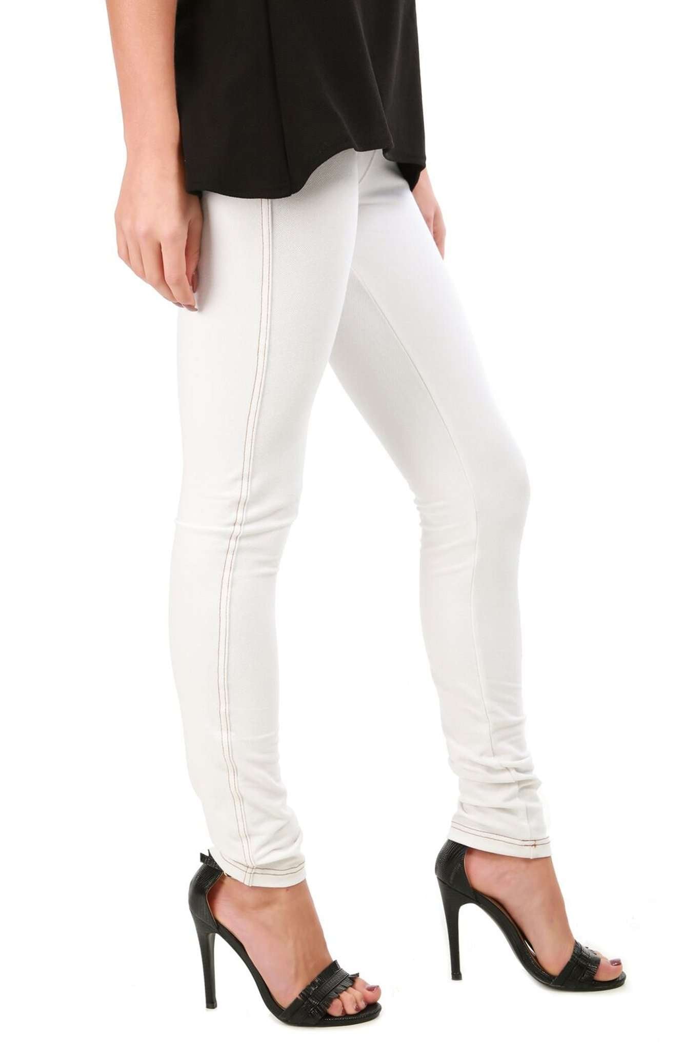 Geraldine Stretch Skinny Fit Plain Denim Jeggings - bejealous-com