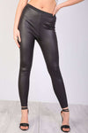 Gina High Waist Wet Look Leggings - bejealous-com