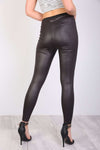 Gina High Waist Wet Look Leggings - bejealous-com