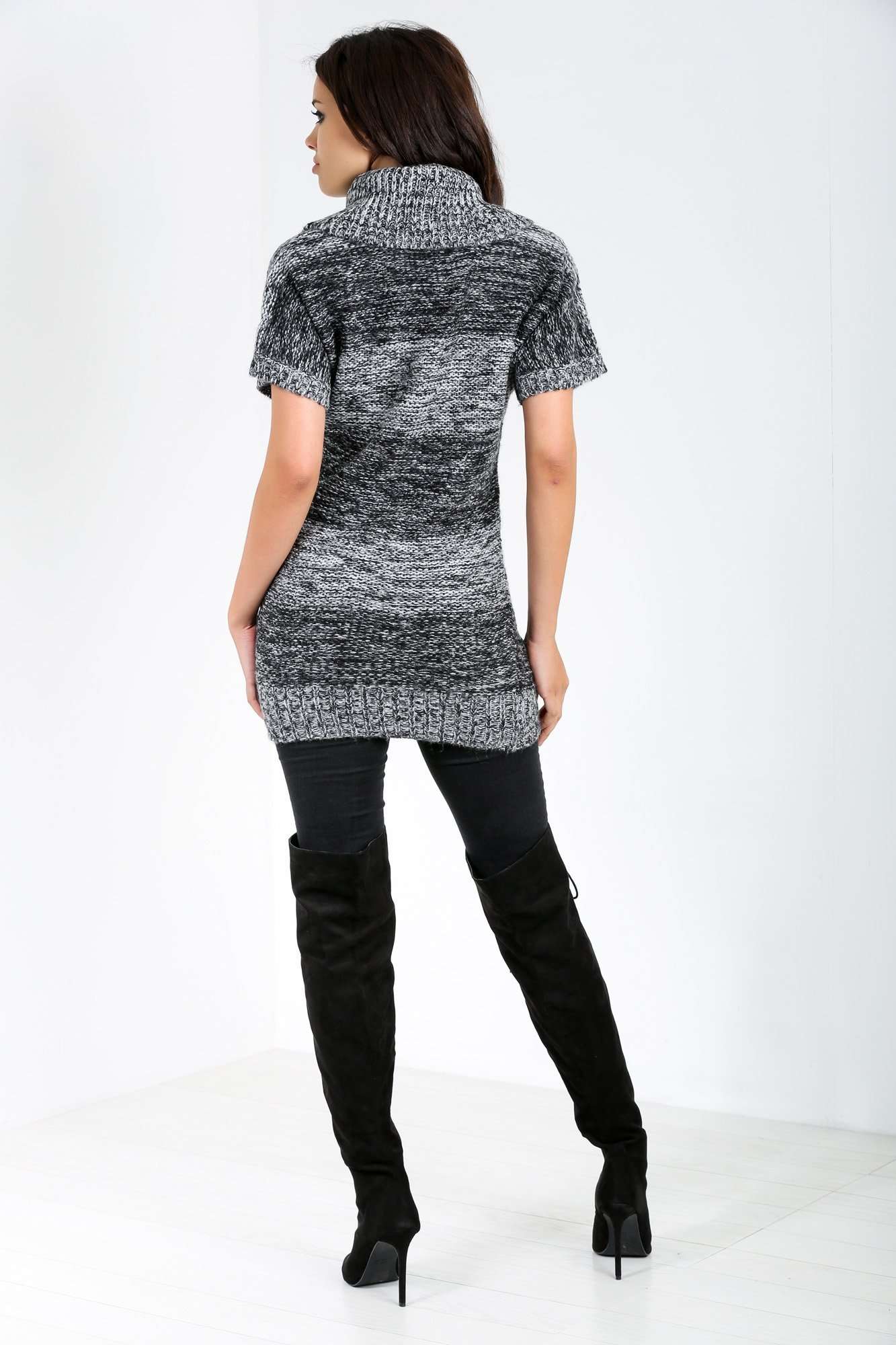 Gina Marl Knit Roll Neck Mini Dress - bejealous-com