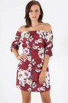 Gina Off Shoulder Floral Mini Dress - bejealous-com