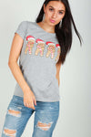 Gingerbread Christmas Print Slim Fit Tshirt - bejealous-com