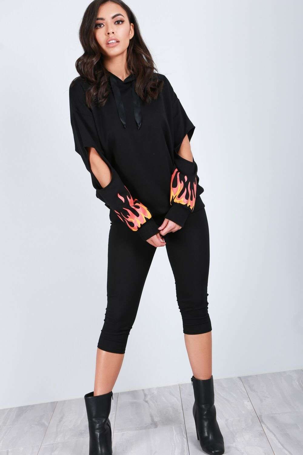 Grace Flame Print Hoodie - bejealous-com