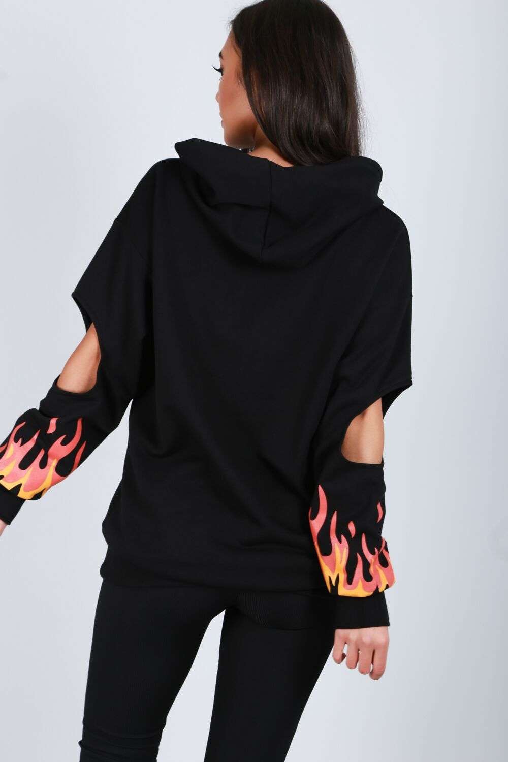 Grace Flame Print Hoodie - bejealous-com
