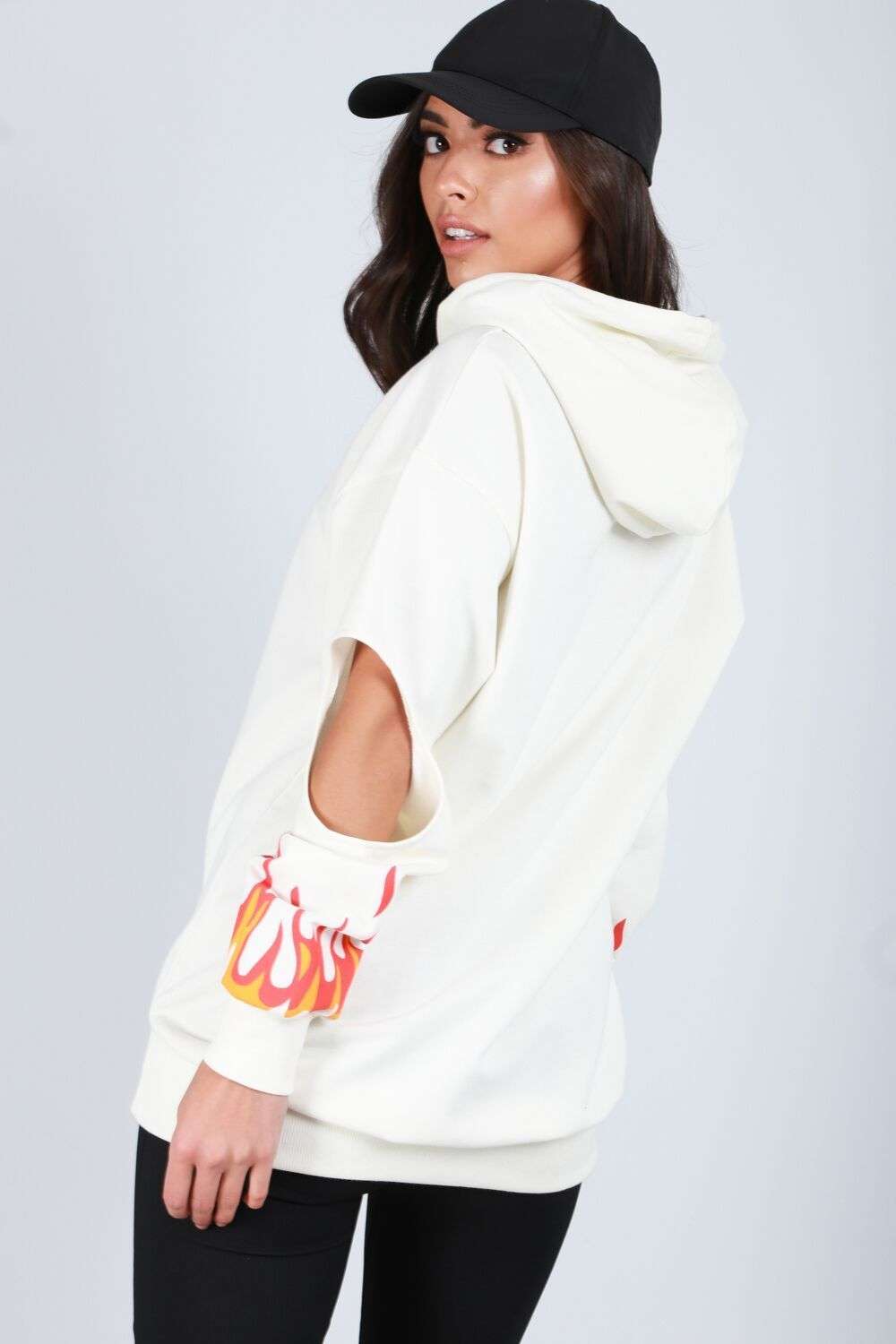 Grace Flame Print Hoodie - bejealous-com