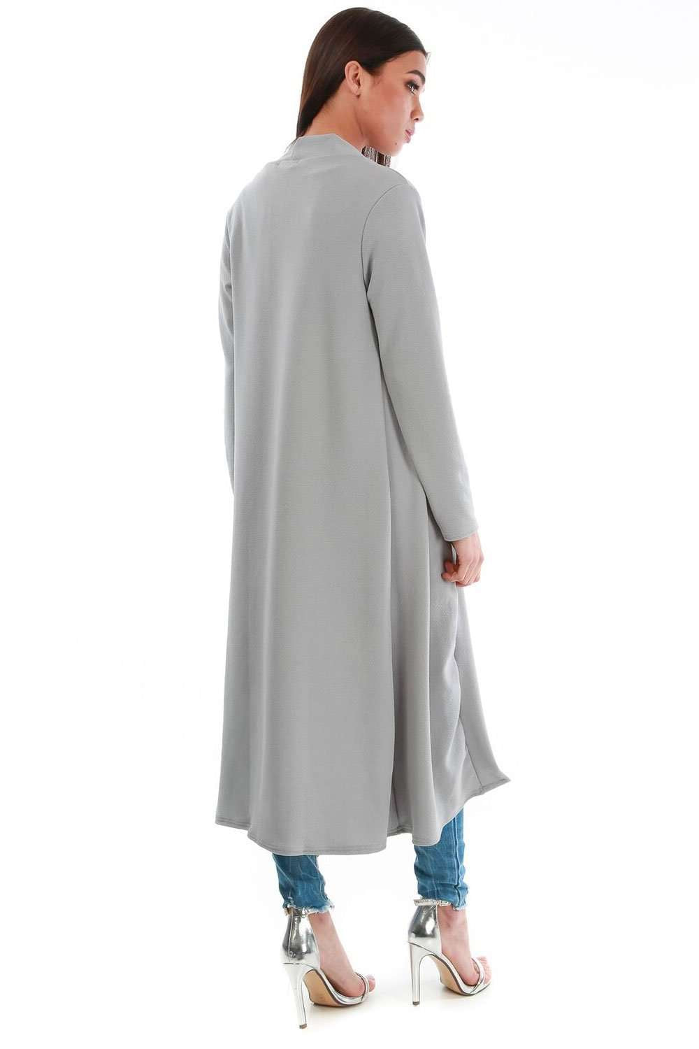 Grace Long Sleeve Open Front Midi Jacket - bejealous-com