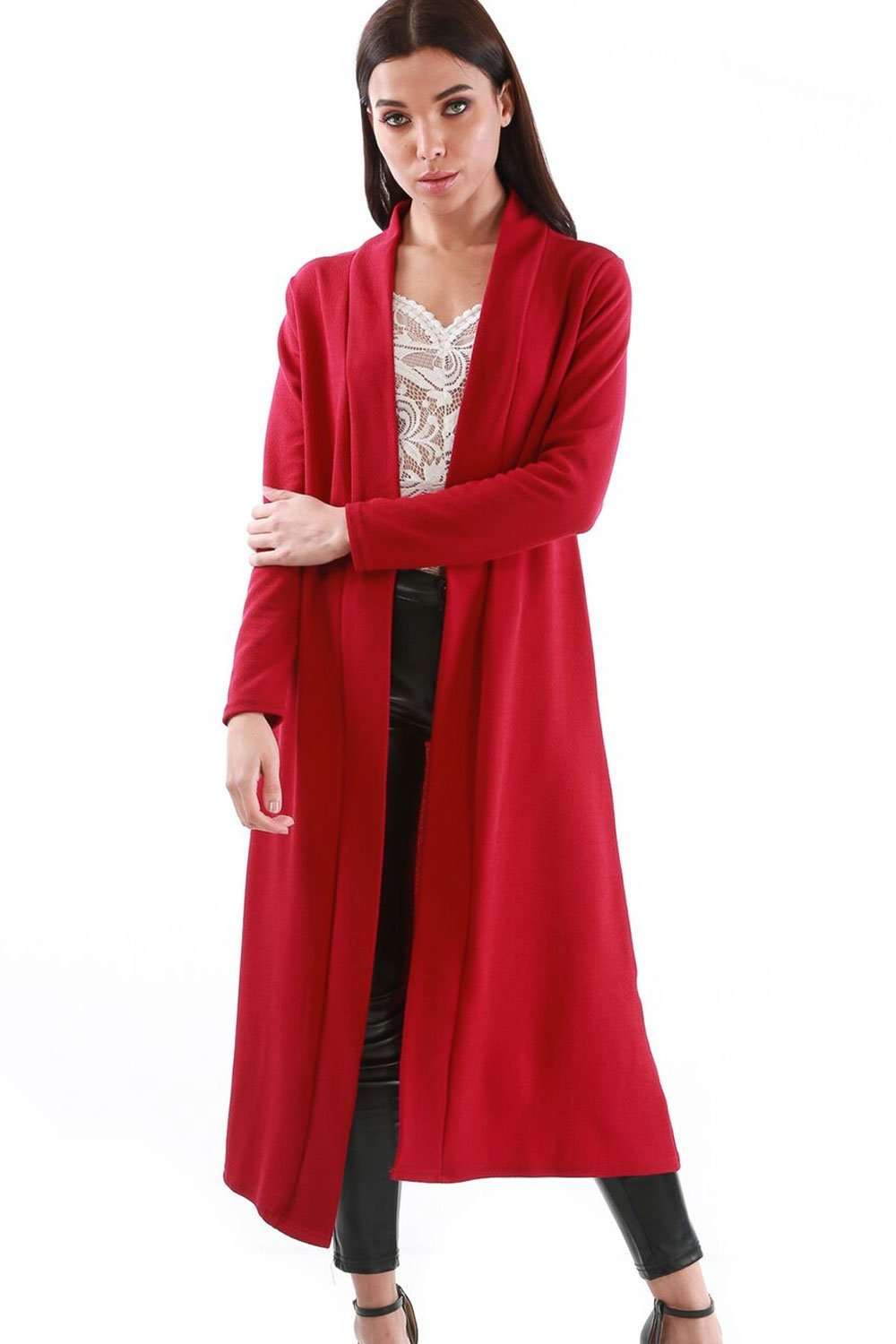 Grace Long Sleeve Open Front Midi Jacket - bejealous-com