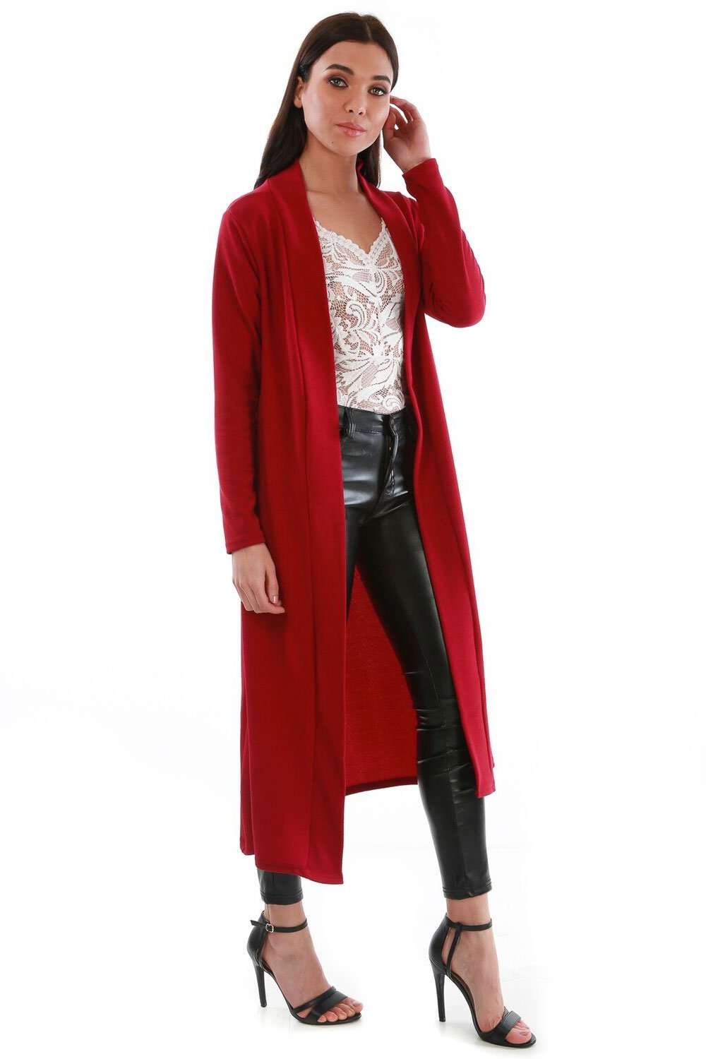 Grace Long Sleeve Open Front Midi Jacket - bejealous-com