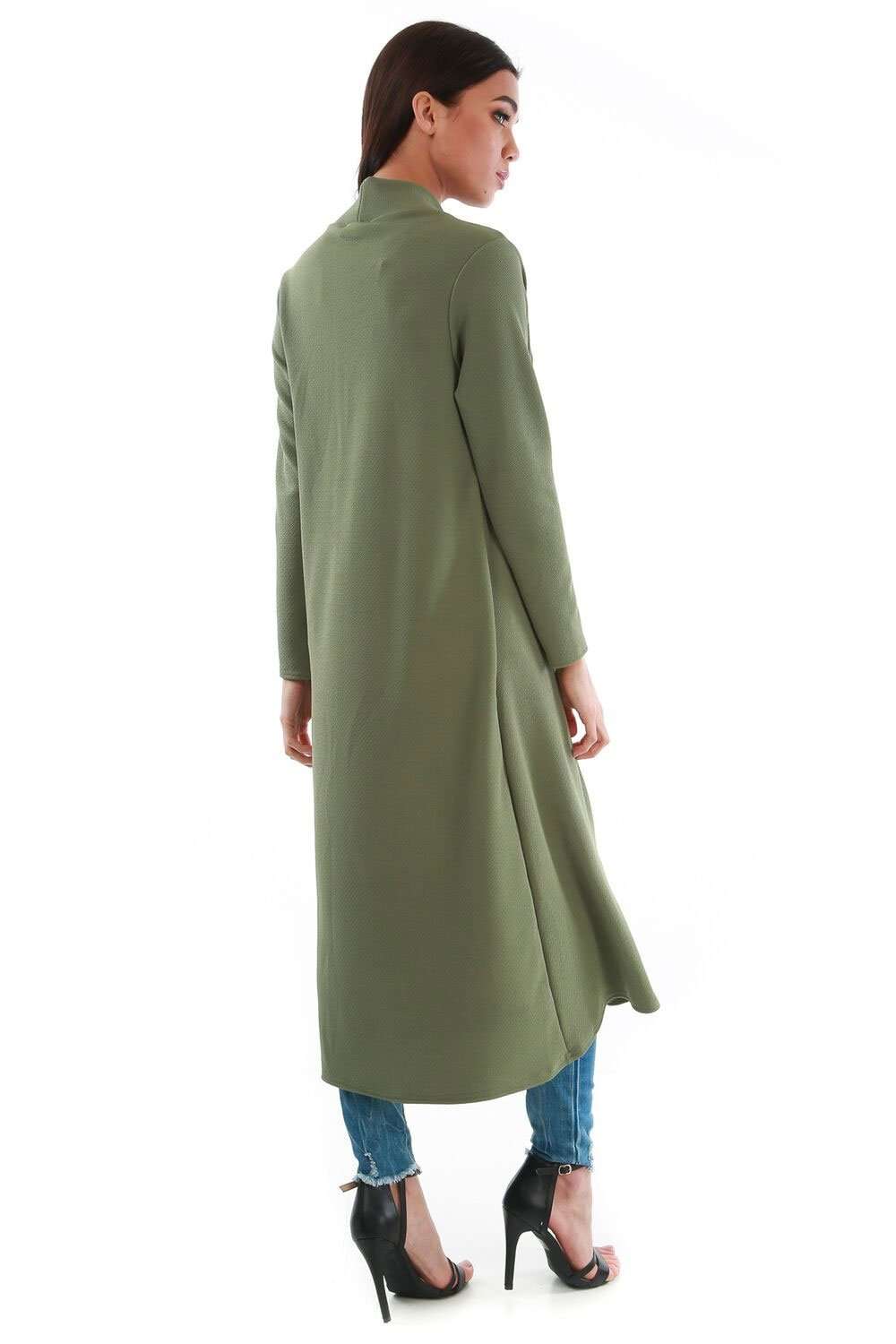 Grace Long Sleeve Open Front Midi Jacket - bejealous-com