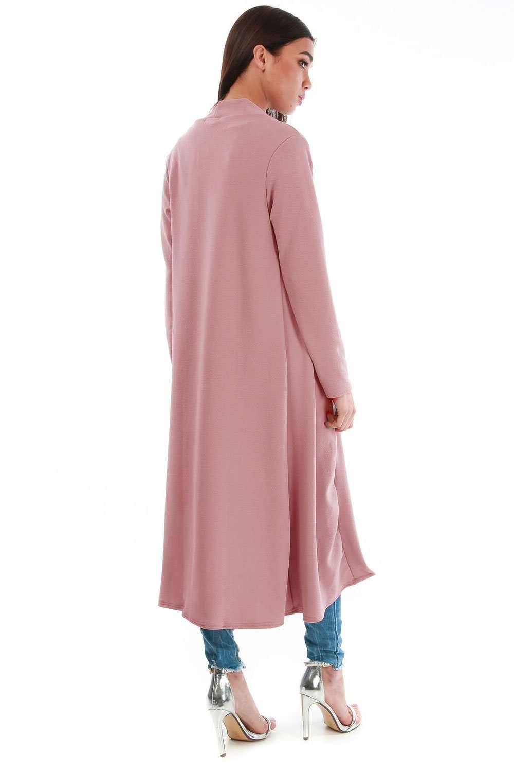 Grace Long Sleeve Open Front Midi Jacket - bejealous-com