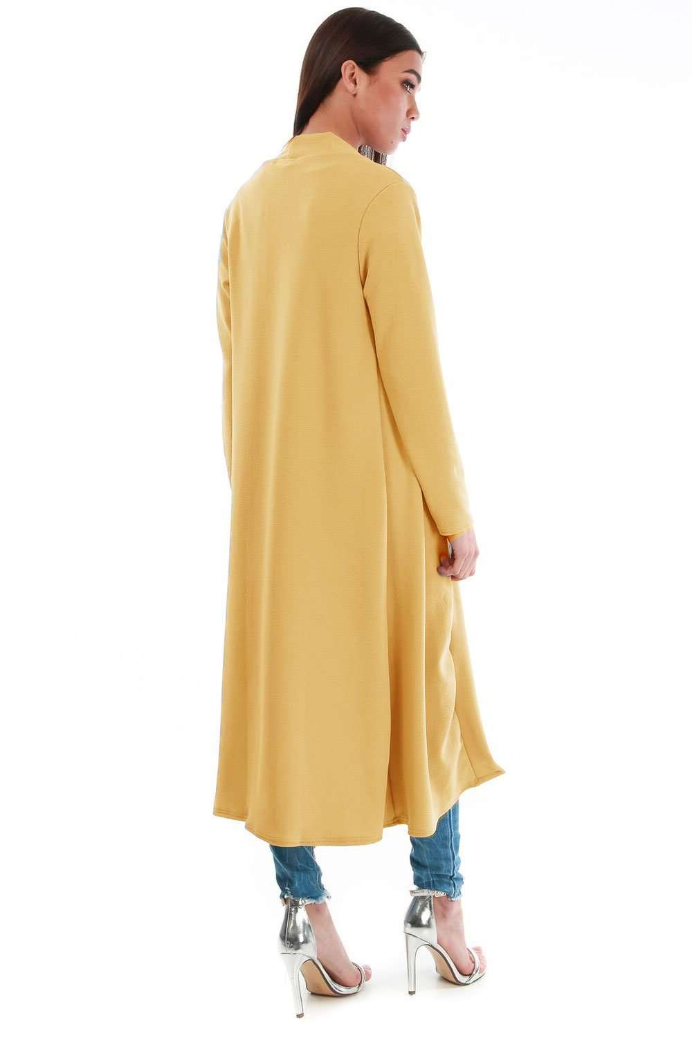 Grace Long Sleeve Open Front Midi Jacket - bejealous-com