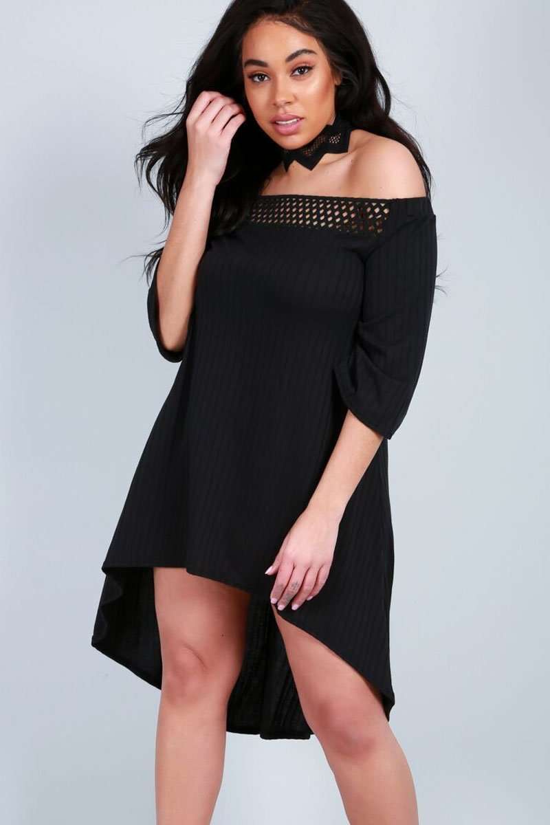 Grace Plus Size Bardot Swing Dress - bejealous-com