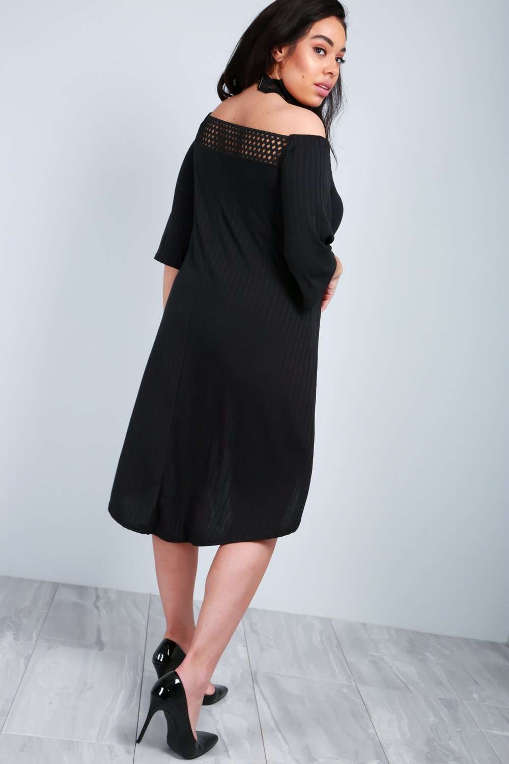 Grace Plus Size Bardot Swing Dress - bejealous-com