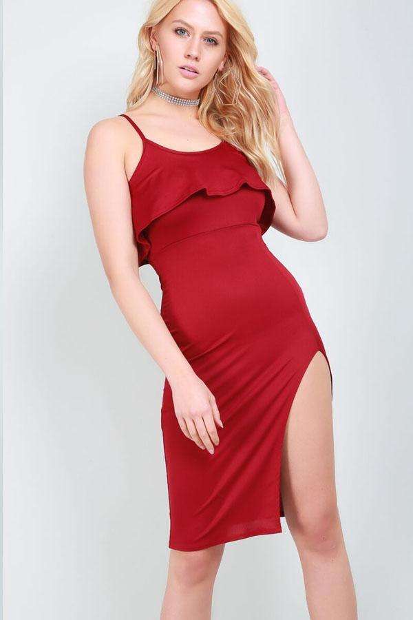 Gracie Cami Frill Midi Dress - bejealous-com