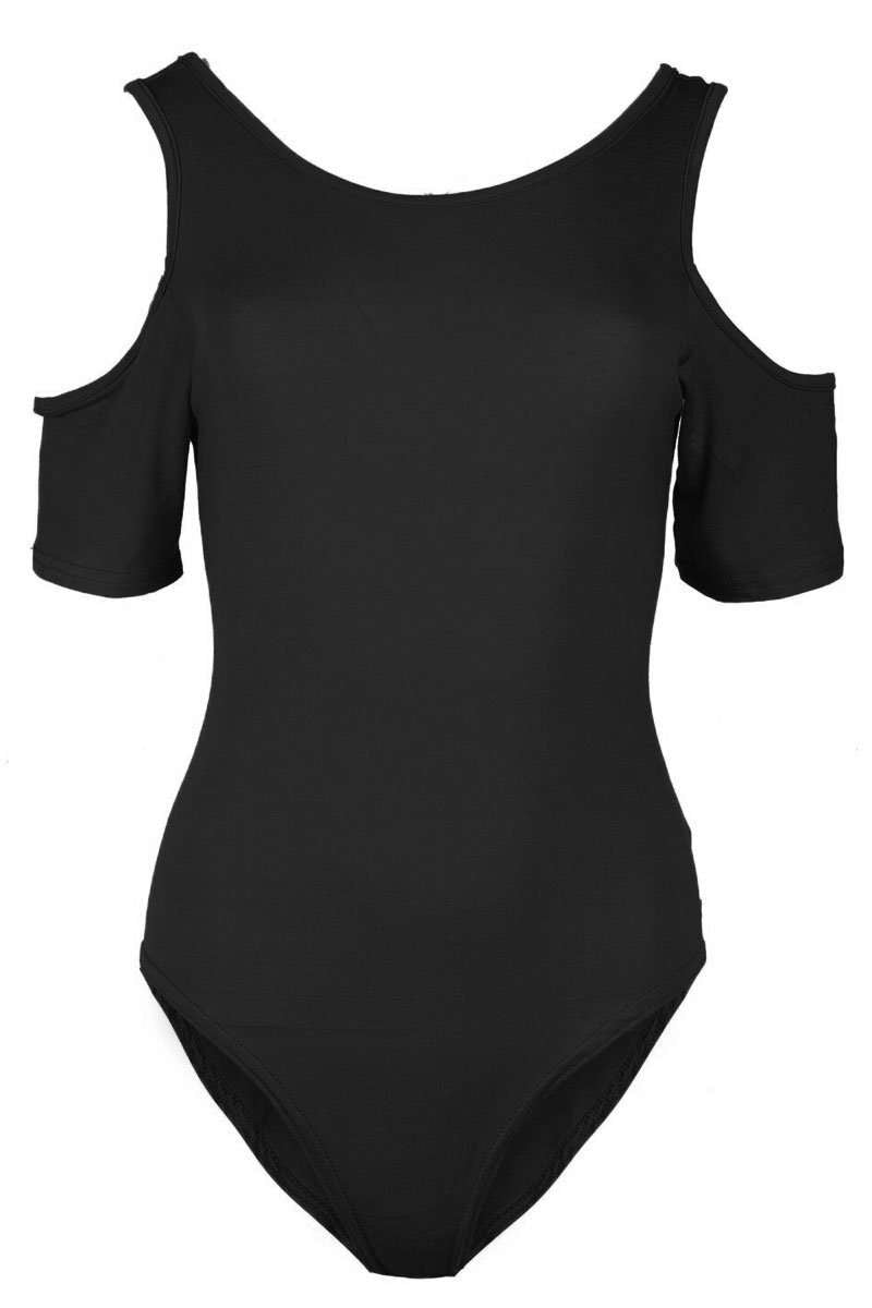 Gracie Cold Shoulder Basic Jersey Bodysuit - bejealous-com
