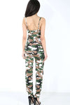 Hailey Camo Print Slim Leg Strappy Jumpsuit - bejealous-com