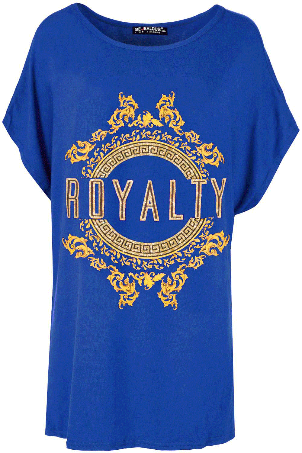Hailey Royalty Slogan Print Oversized Tshirt - bejealous-com