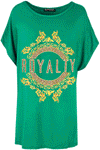 Hailey Royalty Slogan Print Oversized Tshirt - bejealous-com