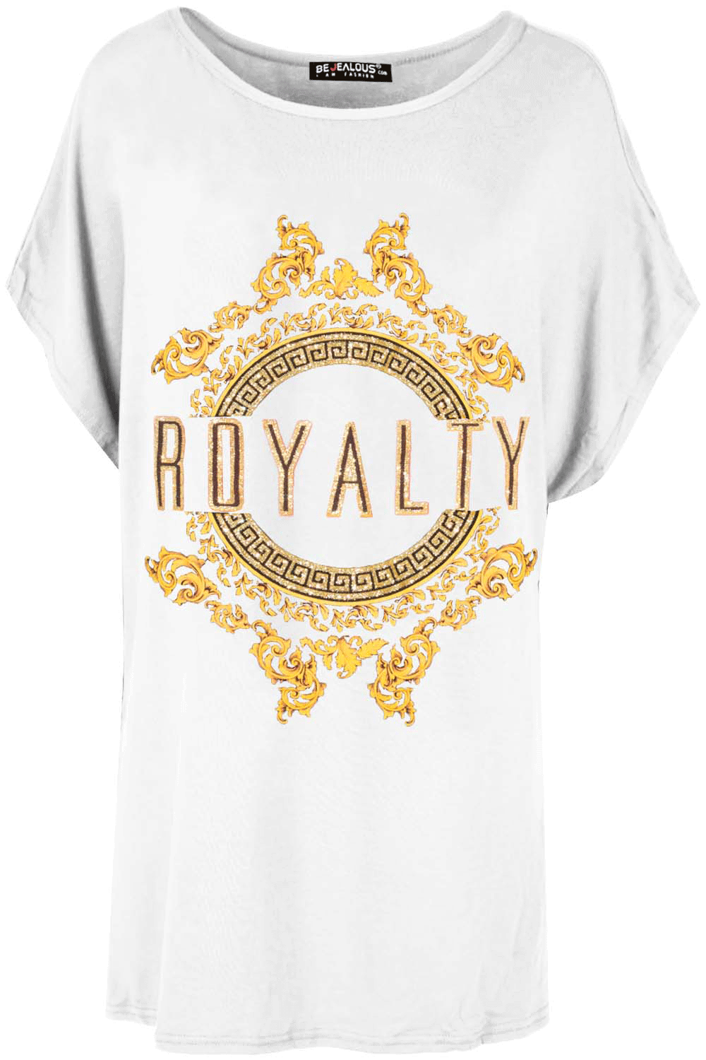 Hailey Royalty Slogan Print Oversized Tshirt - bejealous-com