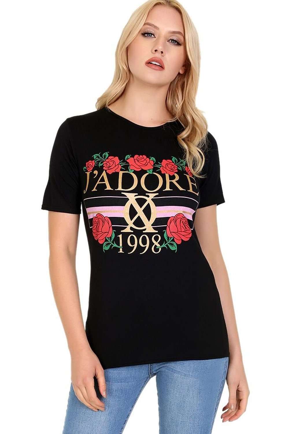 Hailie Jadore Slogan Print Short Sleeve TShirt - bejealous-com